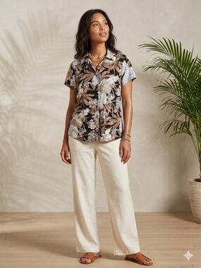 Croft & Barrow Tropical Hawaiian Floral Button Down Size Large
